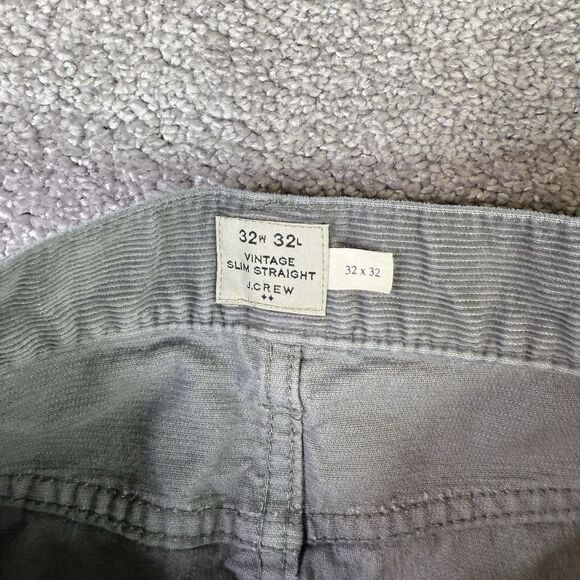 J Crew Pants Men’s 32x30 Gray Slim Straight Corduroy Casual Business - Picture 3 of 9